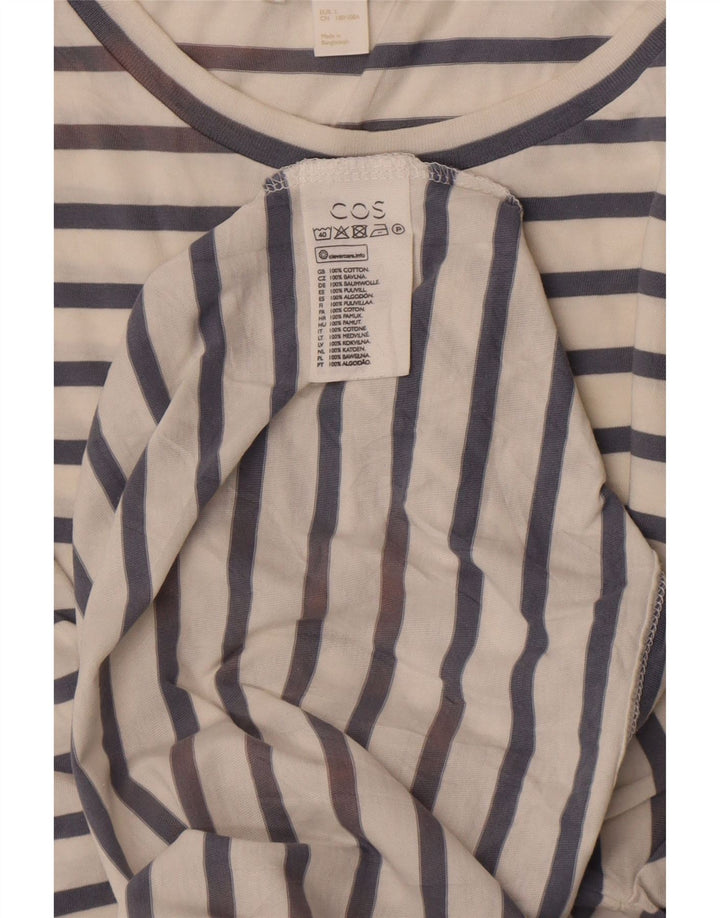 COS Camiseta para hombre Top grande de algodón a rayas blancas