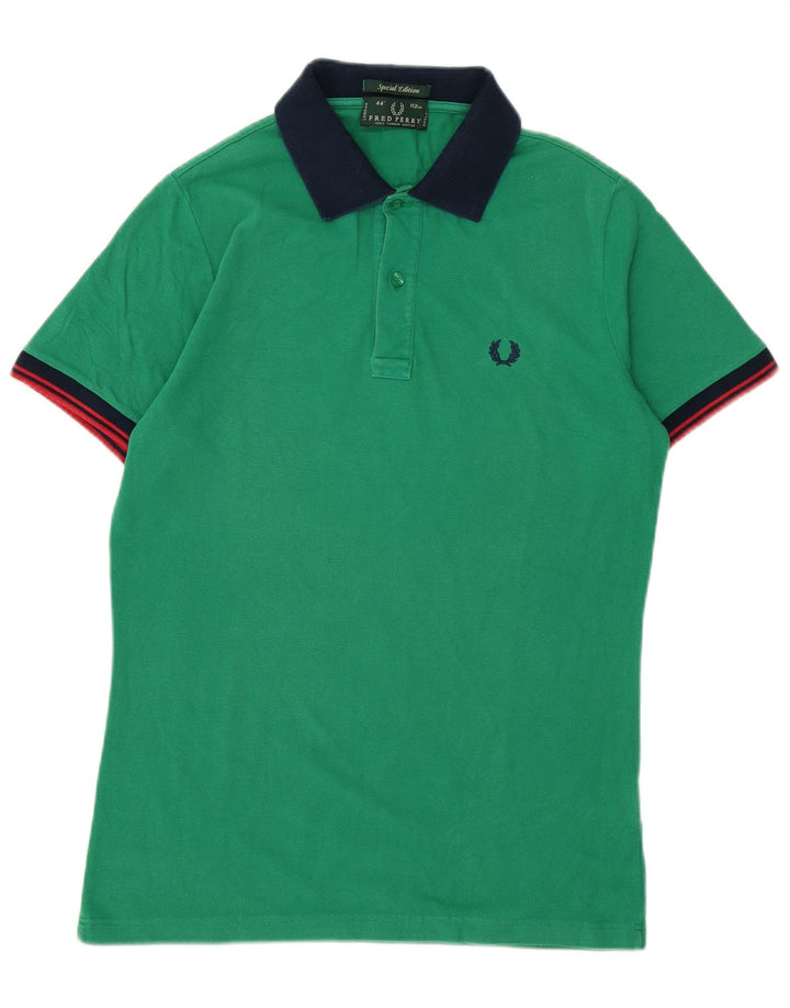 FRED PERRY Mens Polo Shirt  Medium Green Cotton