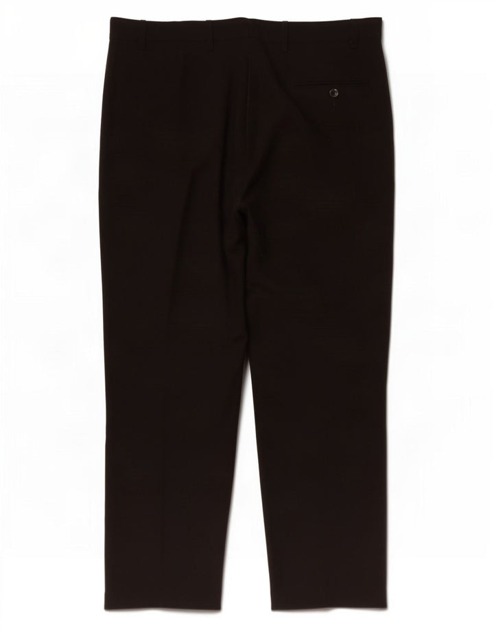 Marks & Spencer Pantalón de traje recto para hombre W38 L29 Poliéster negro
