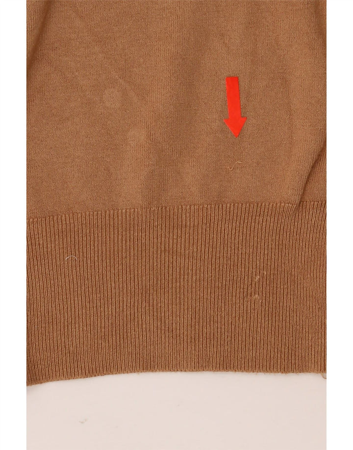 Zara Jersey con cuello redondo para mujer, talla 44, color marrón medio