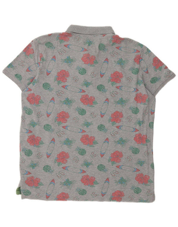 Benetton Polo Regular Fit Hombre XL Gris Floral