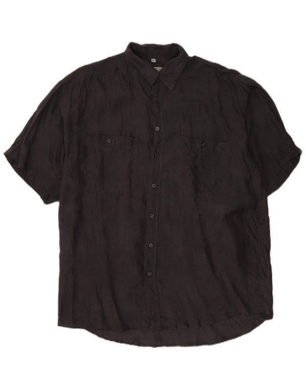 C&A Camisa de manga corta para hombre Talla 16 1/2 41/42 Seda gris grande