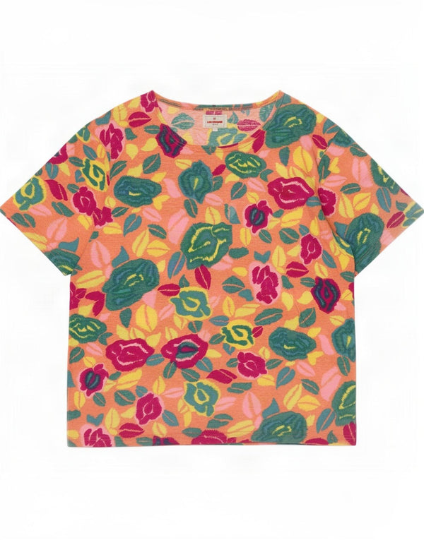 Laura Biagiotti Camiseta para mujer Top UK 46 Grande Multicolor Floral