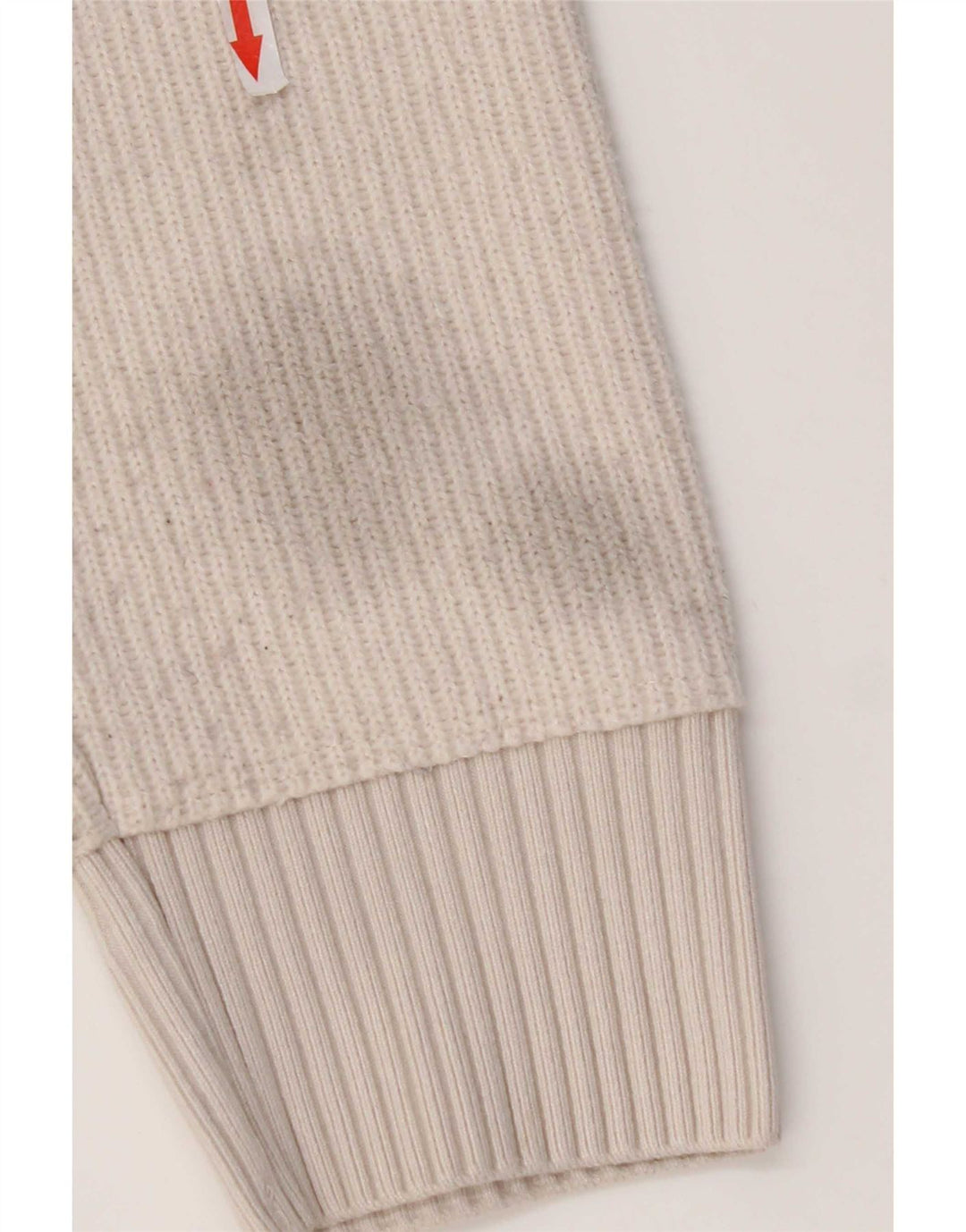 Zara - Jersey de cuello redondo para mujer, talla 40, poliéster blanco roto medio