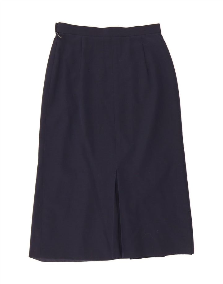 JACQUES VERT Womens Straight Skirt W28 Medium  Navy Blue Polyester Vintage Jacques Vert and Second-Hand Jacques Vert from Messina Hembry 