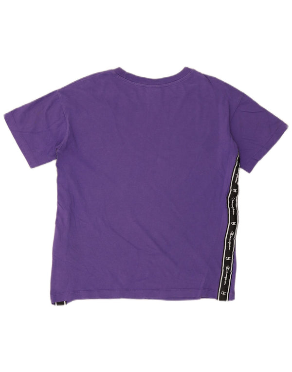CHAMPION Camiseta gráfica para hombre Top pequeño de algodón con bloques de color morado
