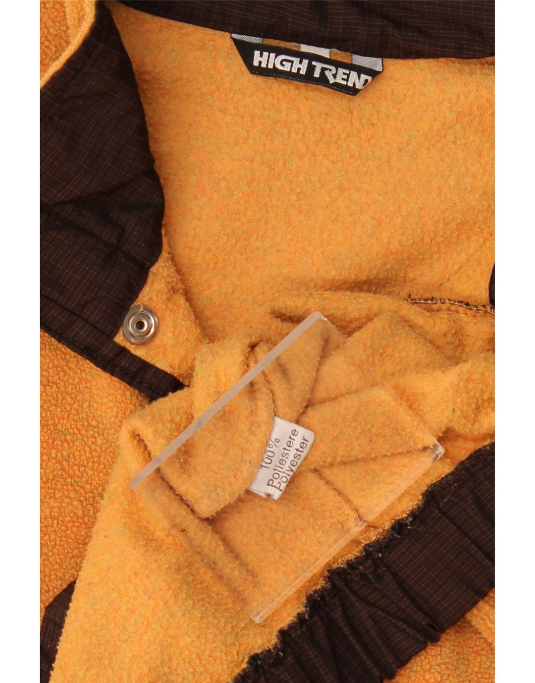 Vintage hombres botón cuello polar jumper XL naranja poliéster