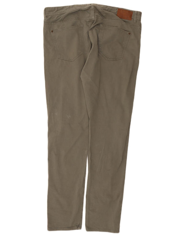 Zara Mens Slim Casual Pantalones EU 46 XL W36 L31 Algodón Verde