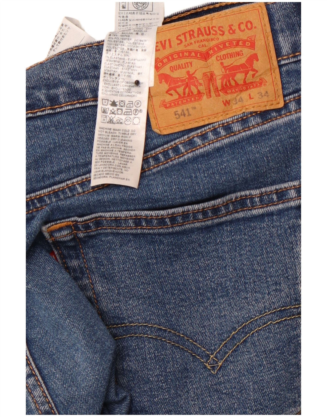 LEVI'S Vaqueros cónicos 541 para hombre W34 L34 Algodón azul