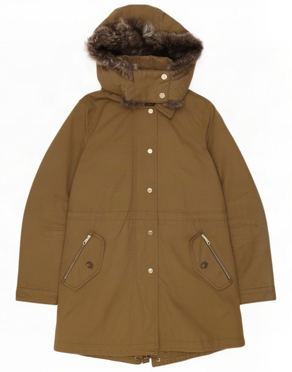 Chaqueta Parka con capucha Massimo Dutti para mujer UK 44 Algodón Verde Medio