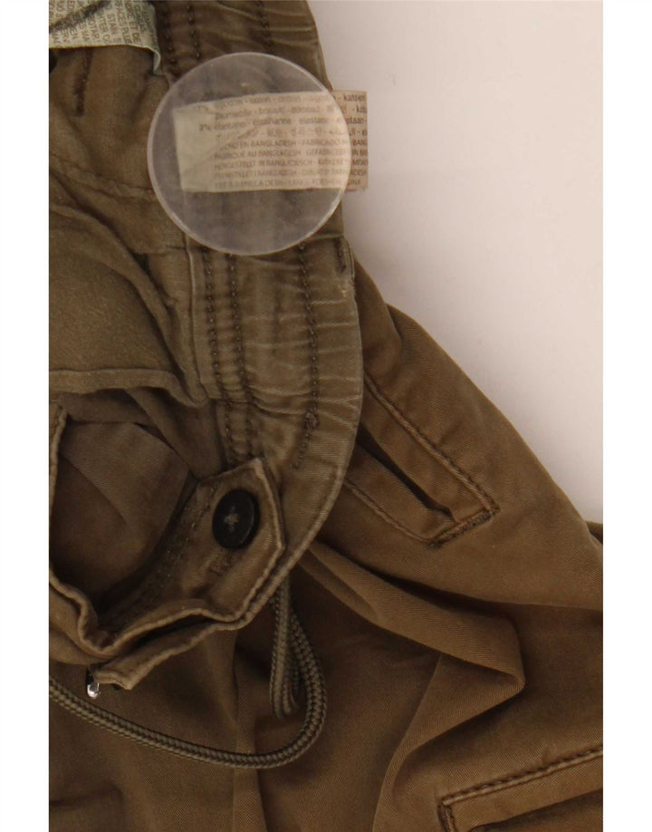 Zara Mens Joggers Cargo Trousers Medium W31 L28 Khaki Cotton