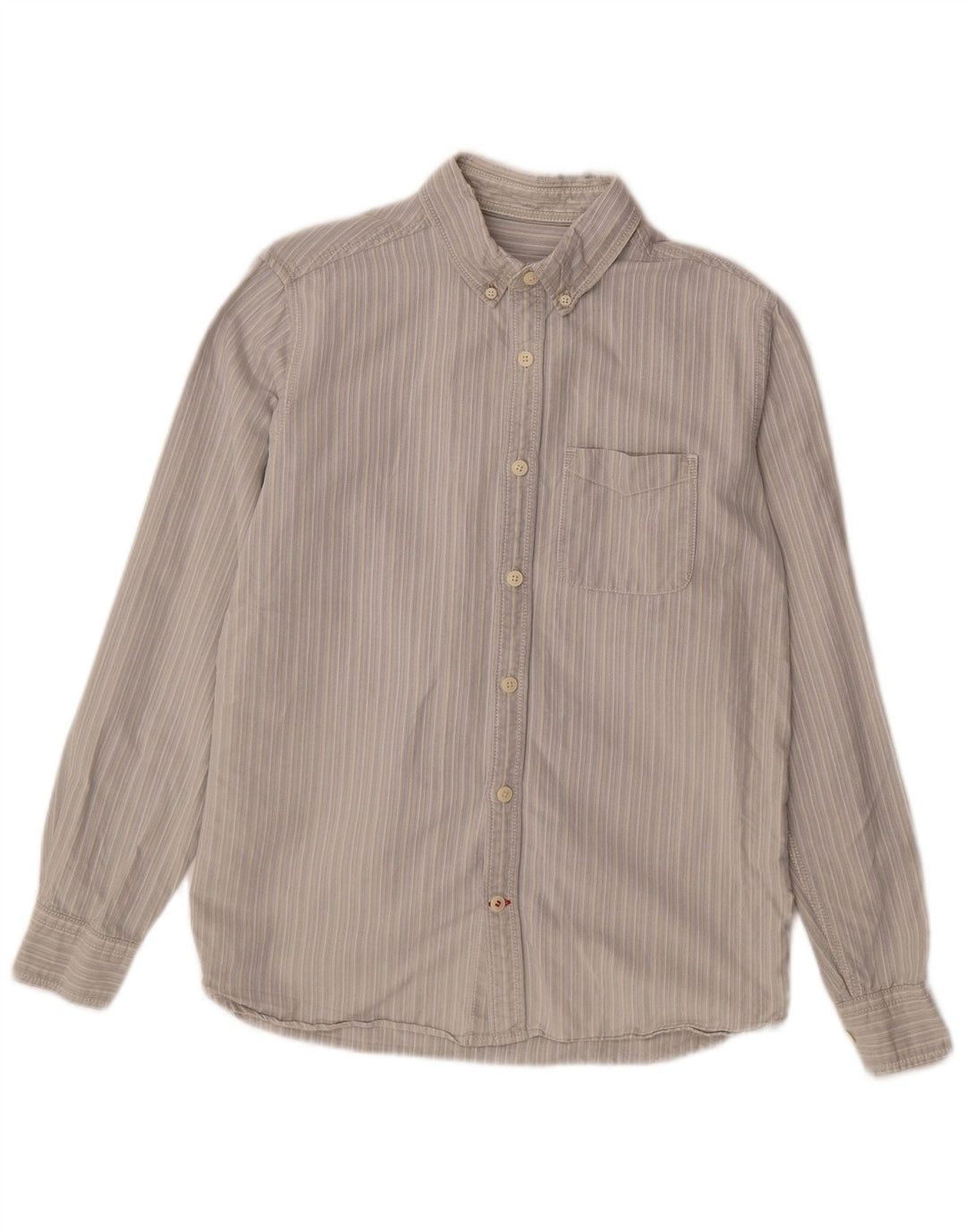 Camisa de hombre Fat Face Small de algodón a rayas grises