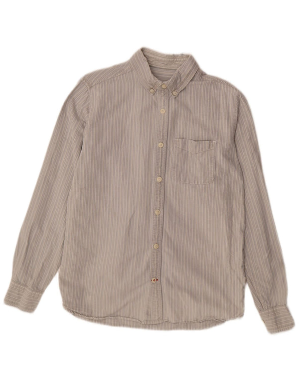 Camisa de hombre Fat Face Small de algodón a rayas grises