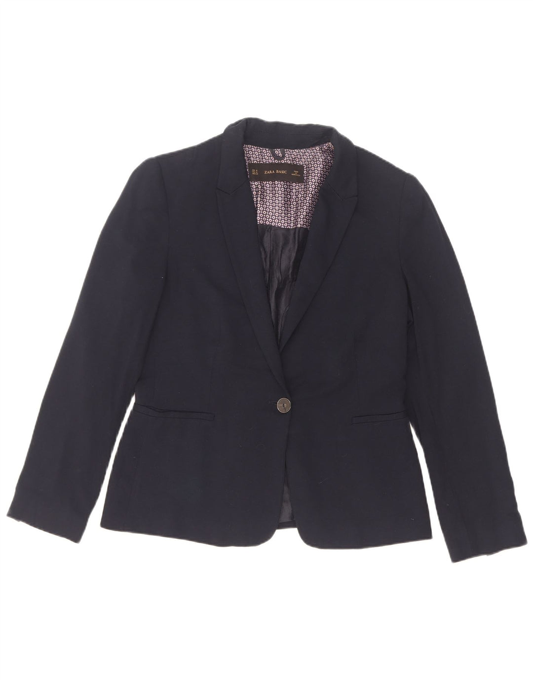 Zara Chaqueta Blazer De 1 Botón para Mujer UK 42 Azul Marino Mediano
