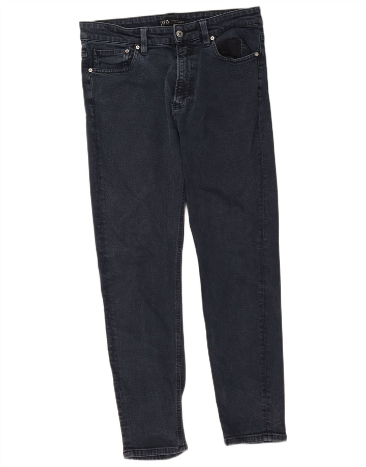 Zara Jeans ajustados para hombre EU 42 Large W32 L29 Azul marino