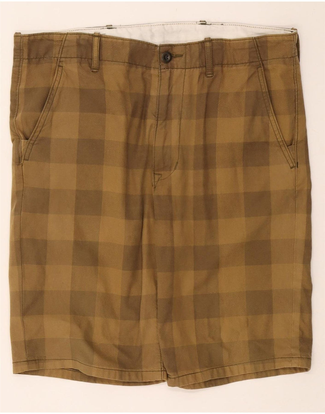 LEVI'S Pantalones cortos chinos para hombre W33 Medium Khaki Gingham Cotton