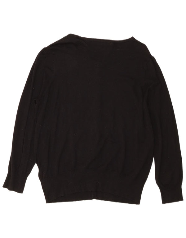 Marks & Spencer Suéter tipo cárdigan de ajuste regular para mujer UK 20 2XL Viscosa negra