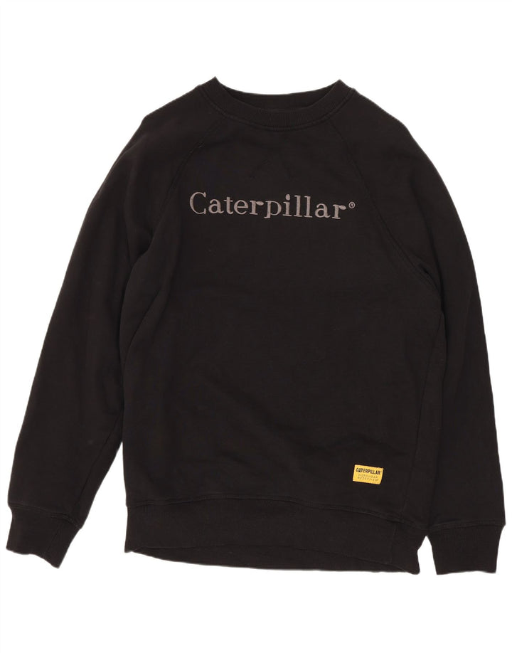 Caterpillar Hombre Sudadera Gráfica Jersey Mediano Algodón Negro