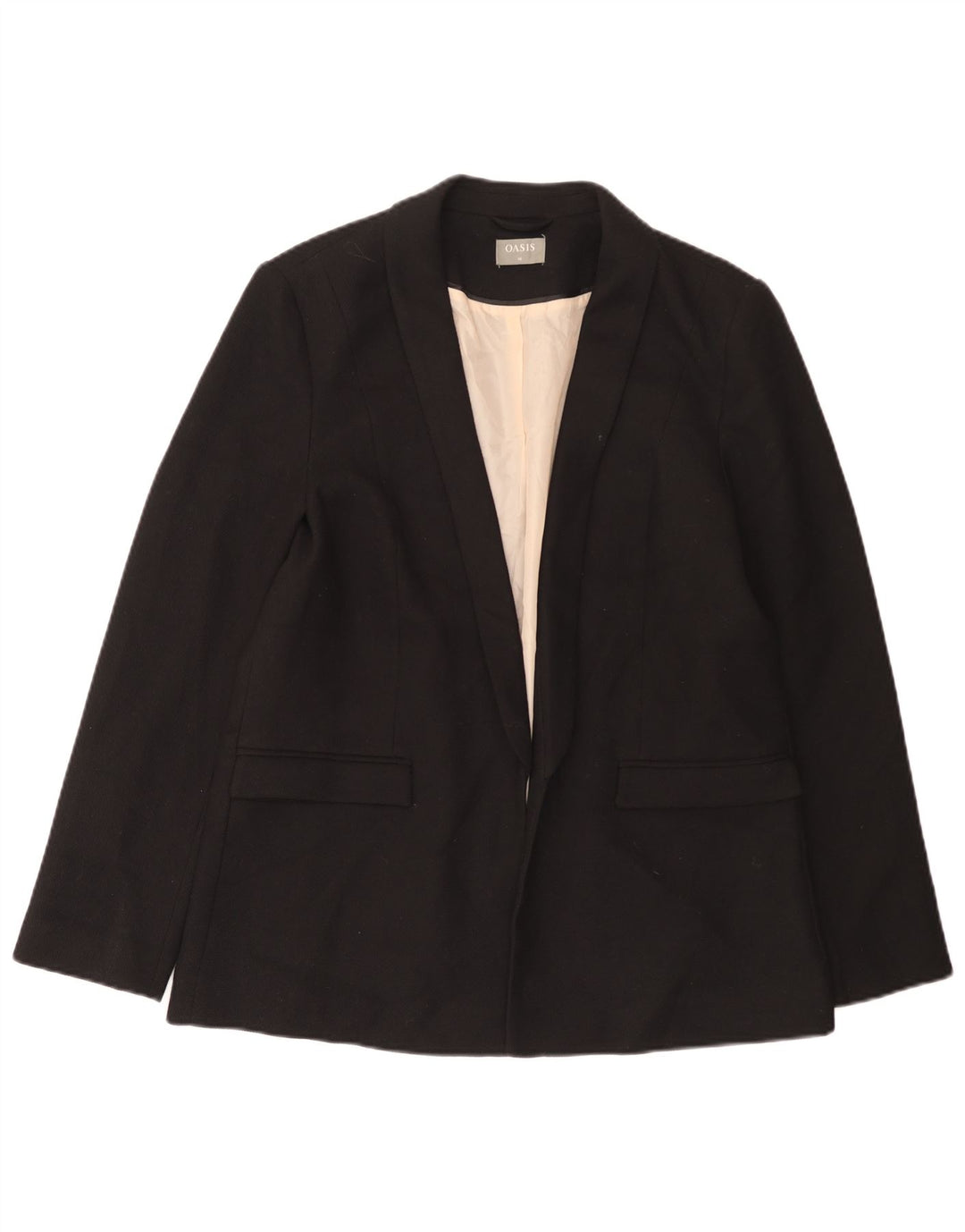 Oasis Chaqueta tipo blazer de 1 botón para mujer UK 46 Grande Poliéster negro