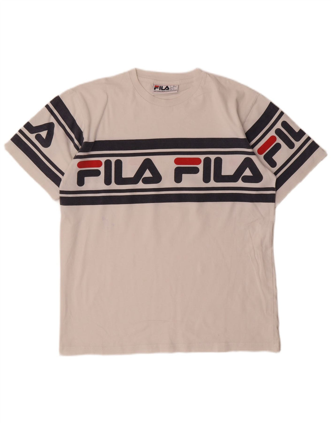 Fila - Camiseta gráfica para hombre, talla pequeña, color blanco
