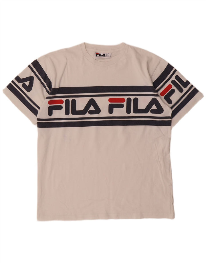 Fila - Camiseta gráfica para hombre, talla pequeña, color blanco