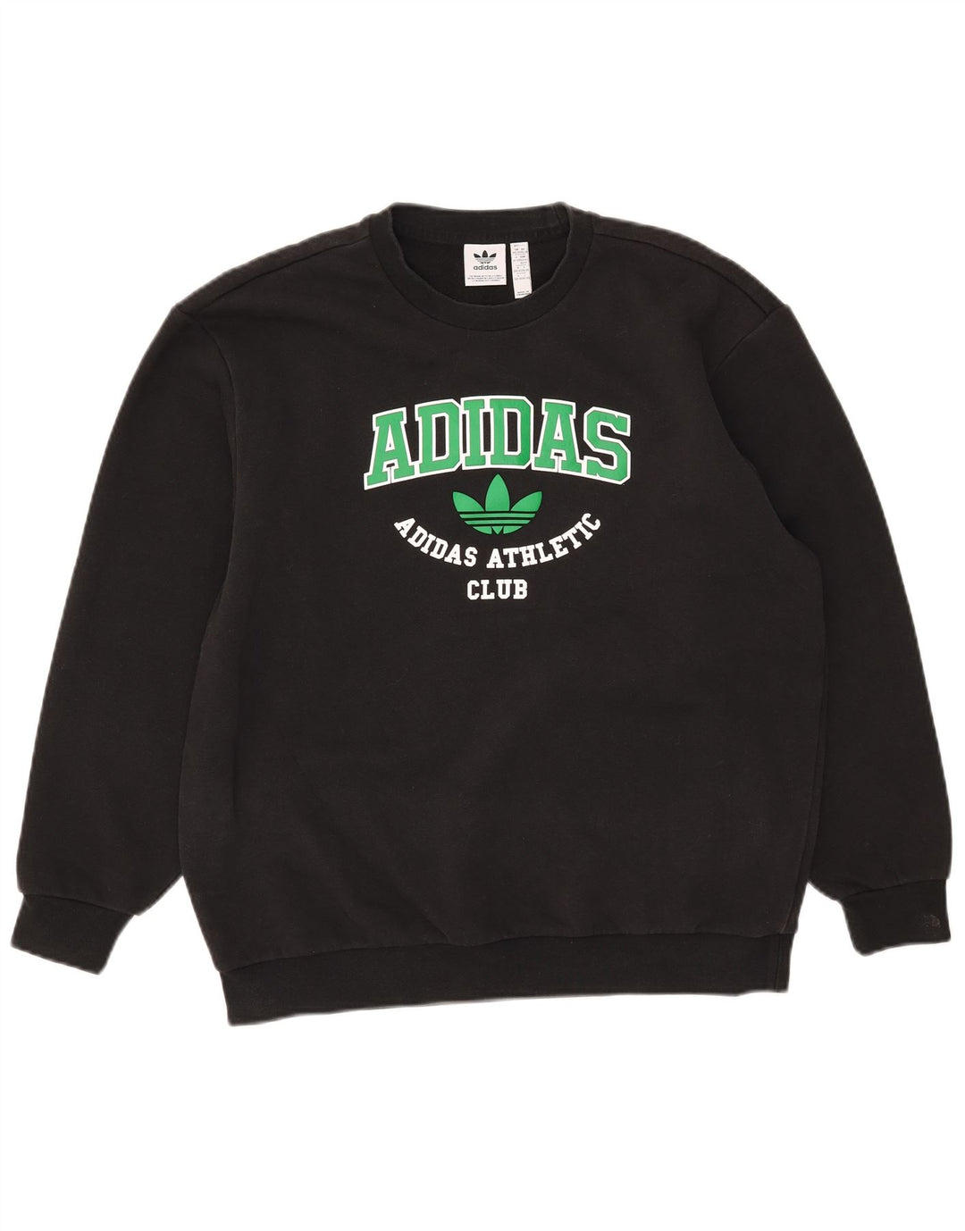Adidas - Sudadera de gran tamaño con gráfico para hombre, talla 2XS, algodón negro
