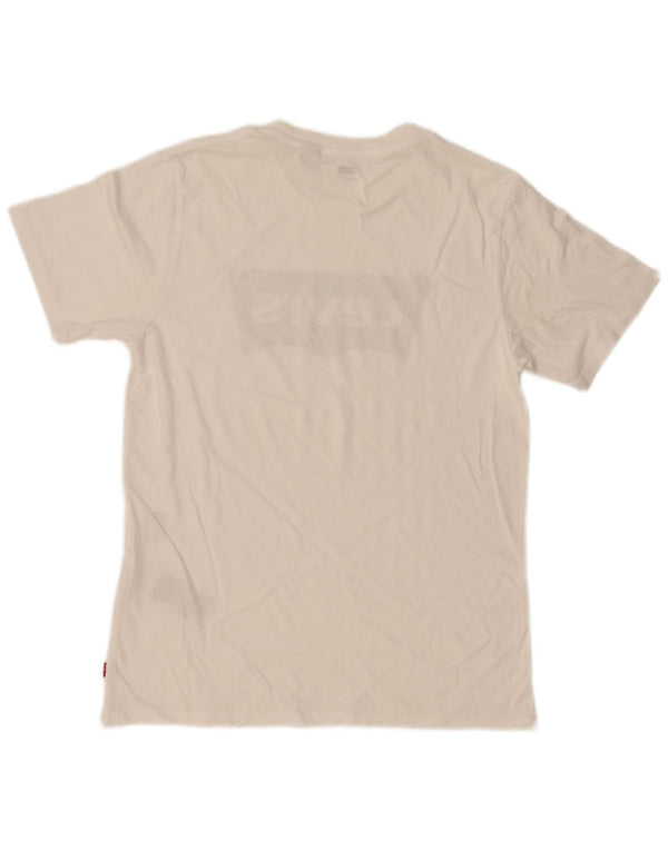 Levi's Camiseta gráfica para hombre Top Small White Cotton