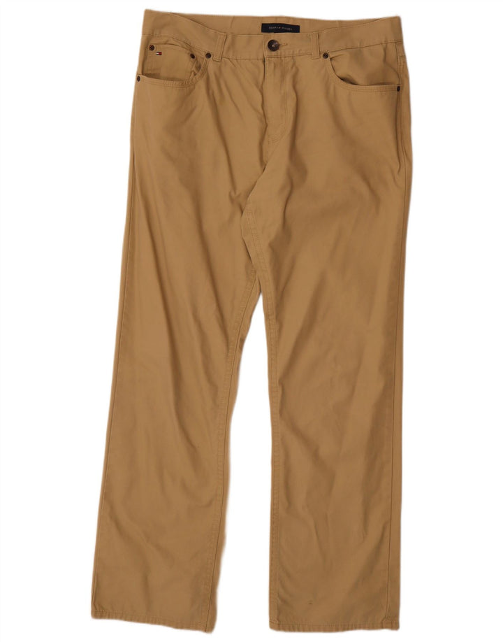 TOMMY HILFIGER Pantalones informales rectos para hombre W33 L32 Algodón beige