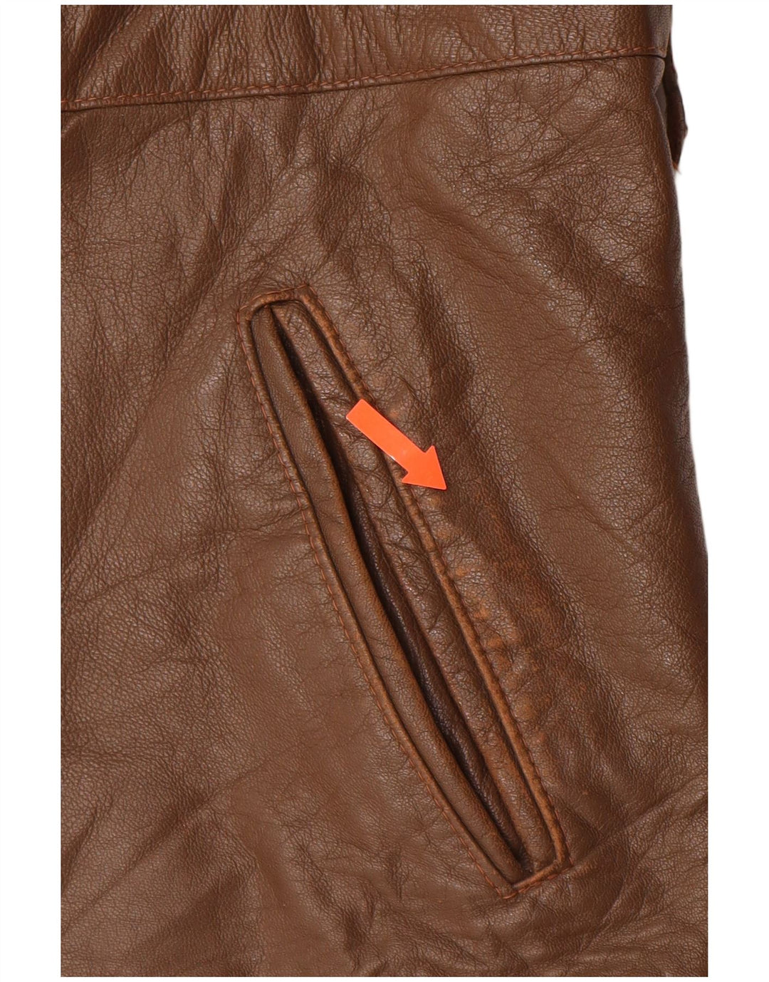 VINTAGE Chaqueta de cuero para hombre IT 52 XL Marrón