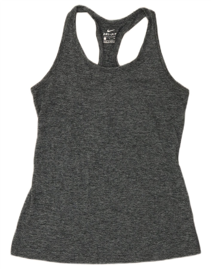 Nike Mujer Dri Fit Chaleco Top UK 8 Pequeño Gris Moteado Poliéster