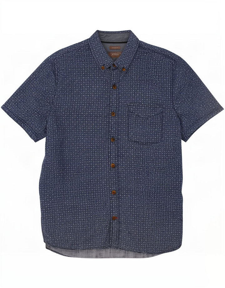 Camisa de corte clásico de manga corta para hombre de Fat Face Azul marino medio Geométrico