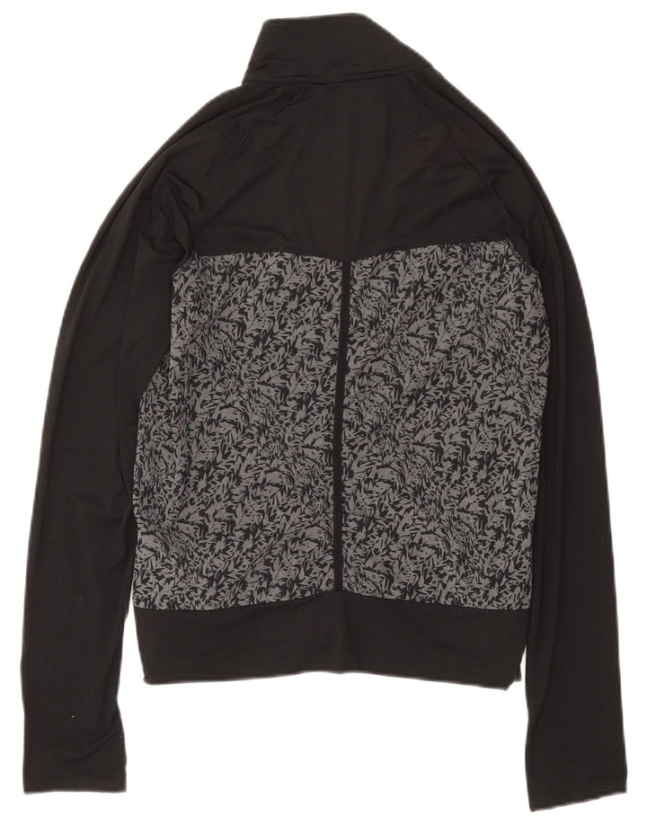 Adidas Mujer Patrón Abstracto Chándal Top Chaqueta Reino Unido 10 Pequeño Negro