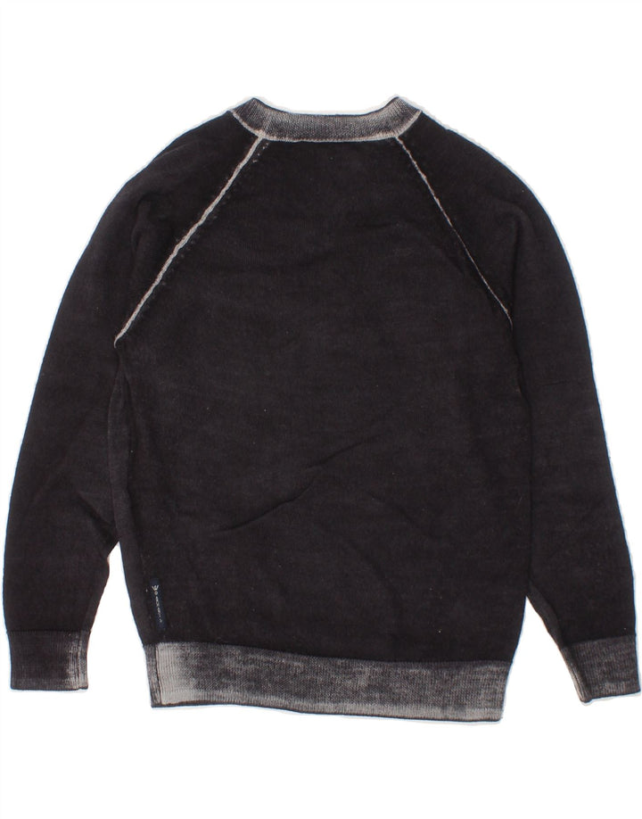 ARMANI JUNIOR Boys V-Neck Jumper Sweater 3-4 Years Grey Wool Vintage Armani Junior and Second-Hand Armani Junior from Messina Hembry 