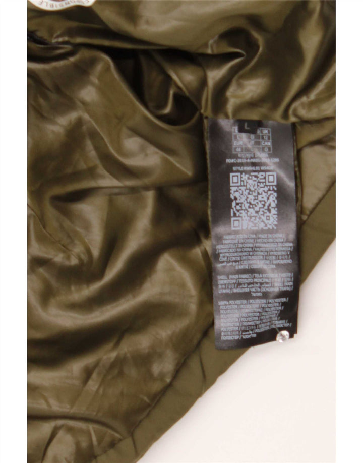 Guess Chaqueta acolchada gráfica para mujer UK 12 Poliéster caqui mediano