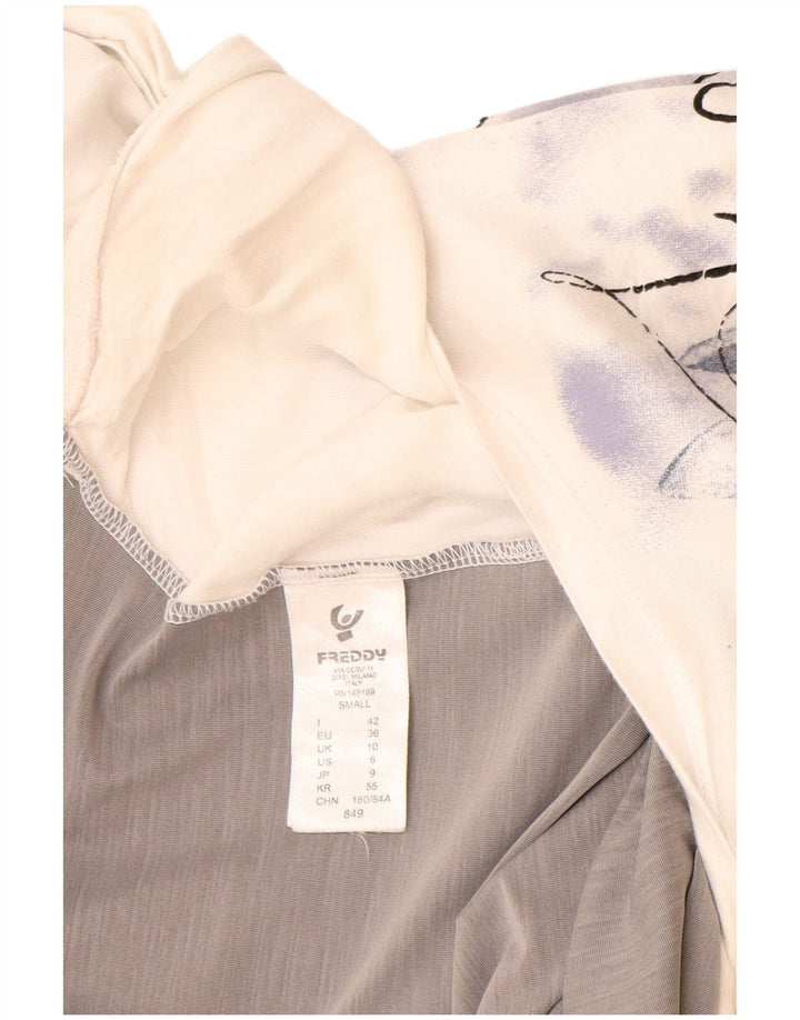 Freddy Camiseta extragrande con gráfico para mujer UK 10 Small White Colourblock