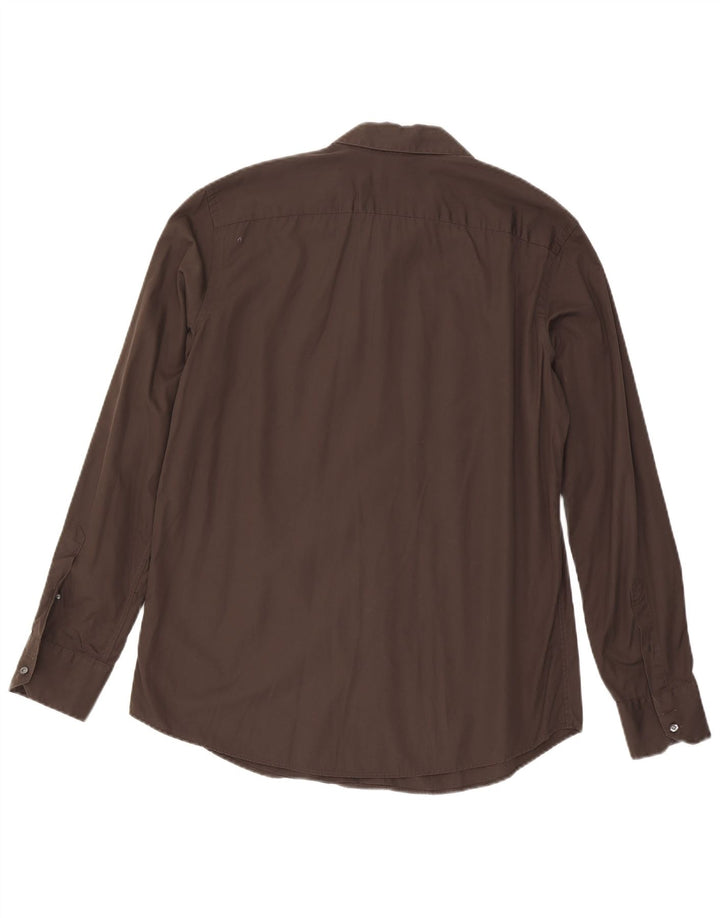 Camisa Lacoste Hombre Talla 43 Grande Algodón Marrón