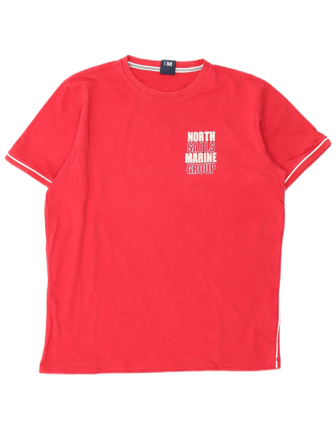 North Sails Hombre Camiseta Gráfica Top Medio Algodón Rojo