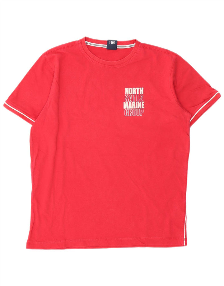 North Sails Hombre Camiseta Gráfica Top Medio Algodón Rojo