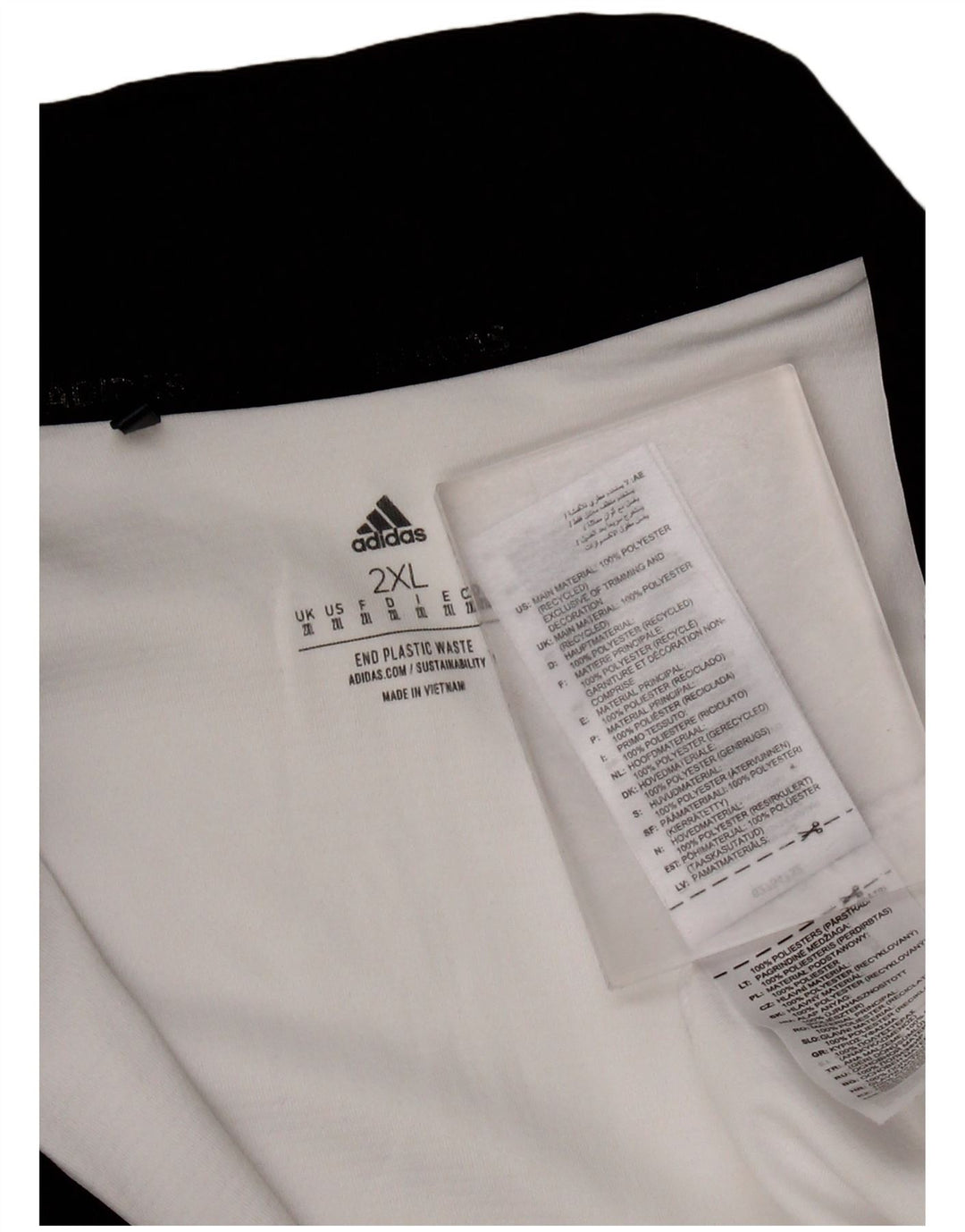 ADIDAS Sudadera con cuello y cremallera para hombre Jersey 2XL Poliéster blanco