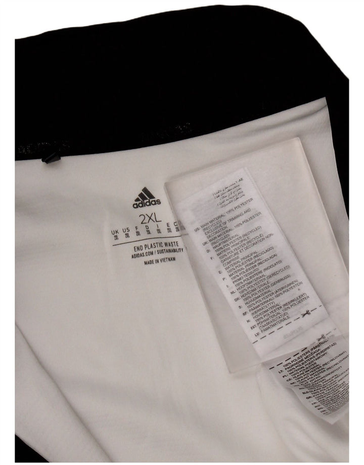 ADIDAS Sudadera con cuello y cremallera para hombre Jersey 2XL Poliéster blanco