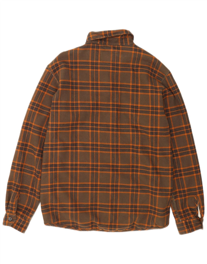 Camisa de franela de leñador Carrera para hombre, cuadros marrón medio