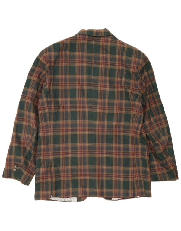Vintage hombres 2 botones Blazer chaqueta Reino Unido 40 gran cheque verde