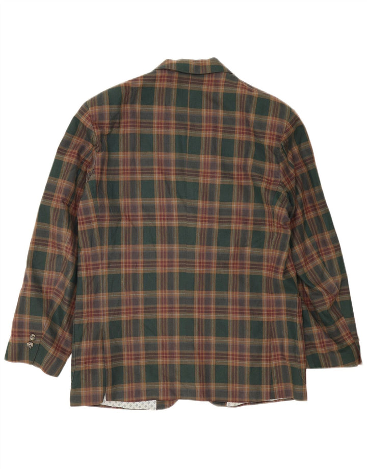 Vintage hombres 2 botones Blazer chaqueta Reino Unido 40 gran cheque verde