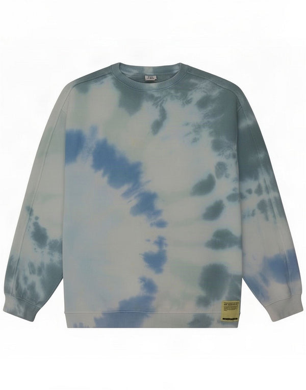 Zara Sudadera Niña Jersey 13-14 Años Algodón Tie Dye Azul