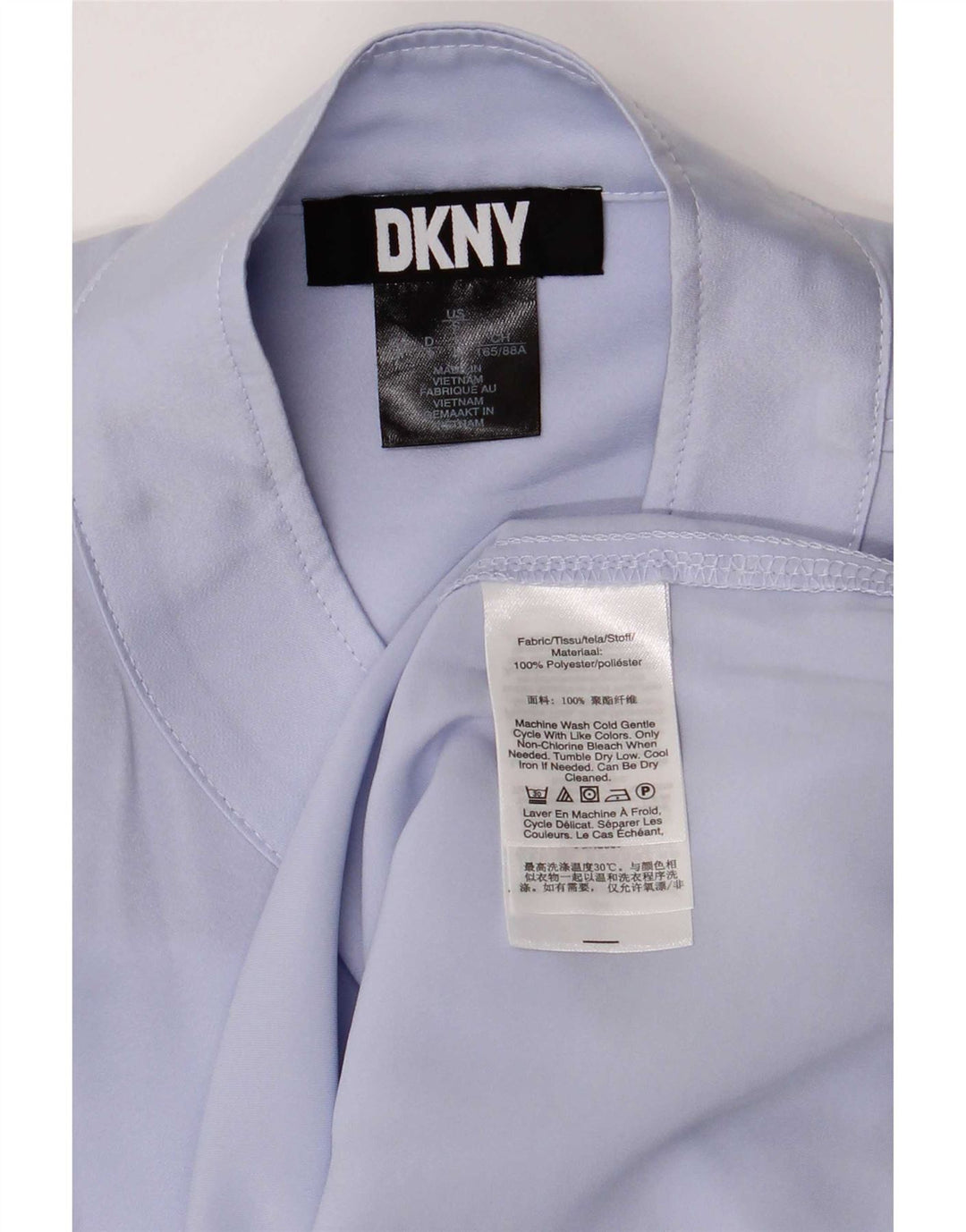 Dkny Blusa camisera extragrande de manga 1/2 para mujer UK 8 Small Lila Poliéster