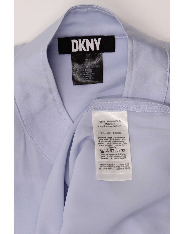 Dkny Blusa camisera extragrande de manga 1/2 para mujer UK 8 Small Lila Poliéster