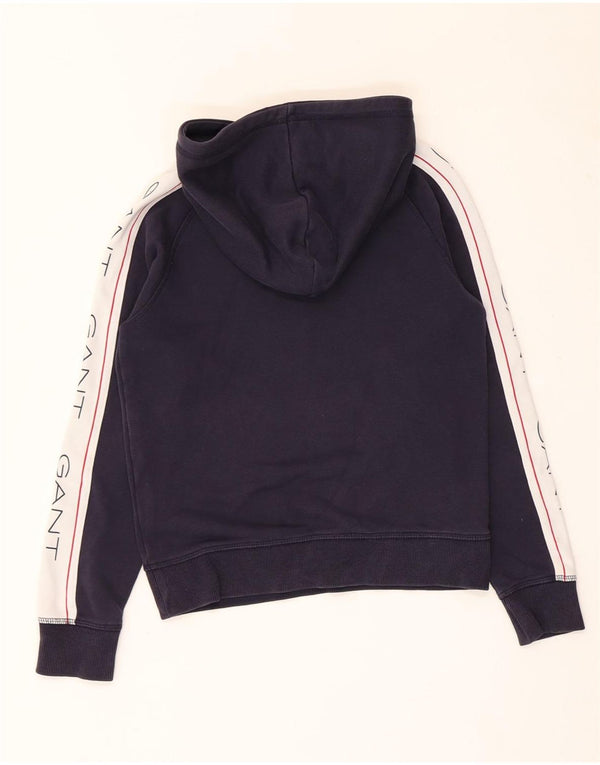 Gant Jersey con capucha estampada para niños 9-10 años Algodón azul marino con bloques de color