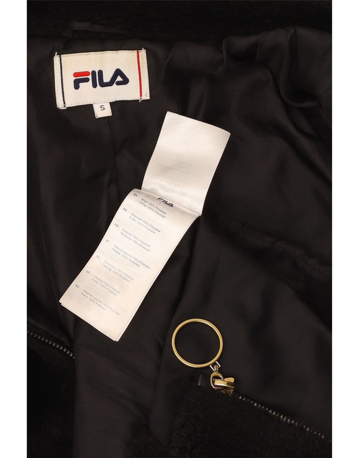 FILA Chaqueta polar extragrande para mujer UK 10 Small Poliéster negro