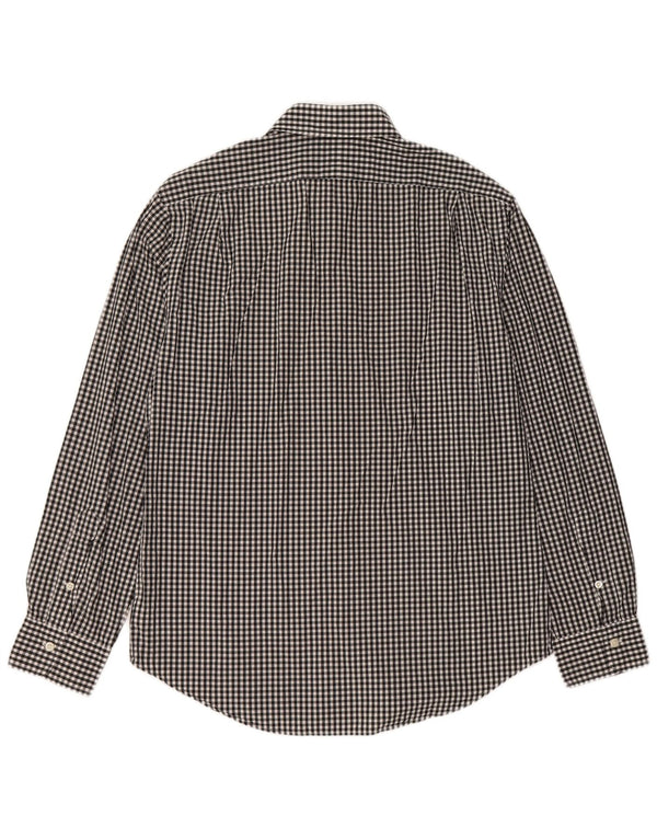 POLO RALPH LAUREN Camisa ajustada para hombre Algodón a cuadros negro grande