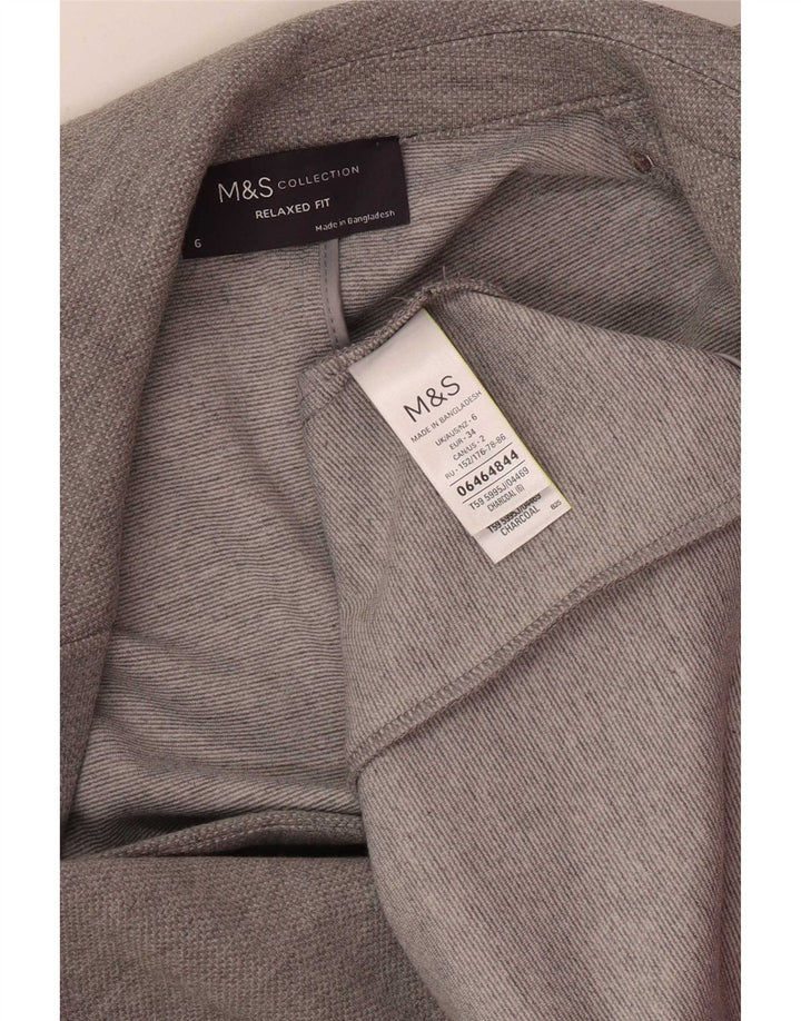 Marks & Spencer Chaqueta tipo blazer de ajuste relajado para mujer UK 6 XS Poliéster gris
